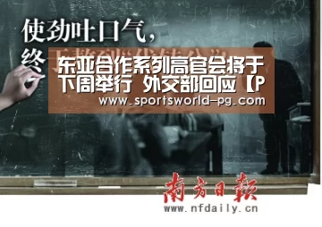 东亚合作系列高官会将于下周举行 外交部回应【PG亚洲体育】(图1) PG赛事